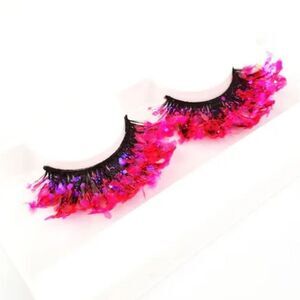 NWOT Fancy Glitter Lashes with Rhinestones - Hot Pink
